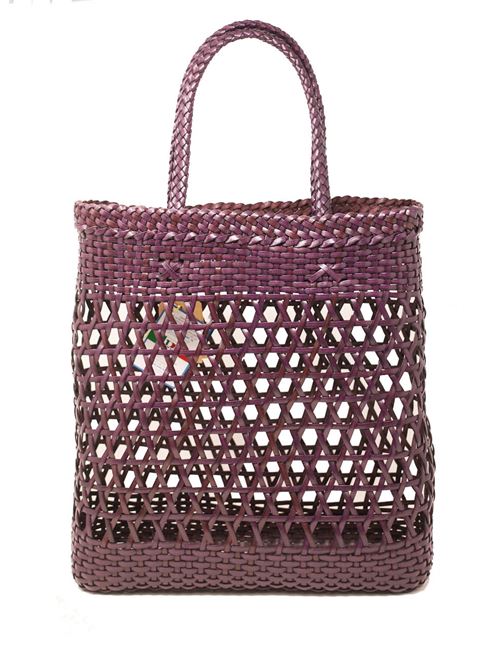 Borsa in pelle intrecciata viola Laboratorio Capri | 082VIOLA